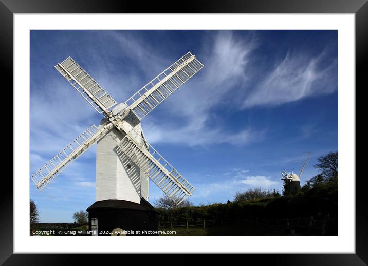 Jill windmill, Clayton, Hassocks Framed Mounted Print by Craig Williams