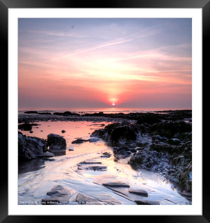 Birling Gap at Sunset  Framed Mounted Print by Craig Williams