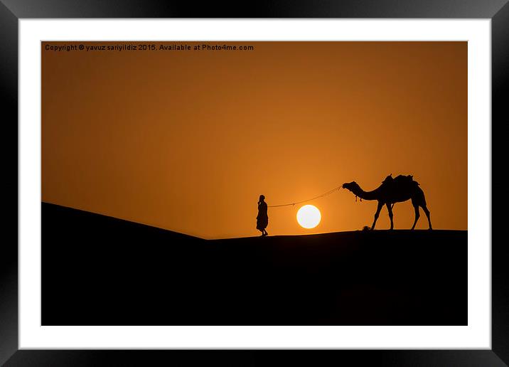  Sunset in Thar Desert Framed Mounted Print by yavuz sariyildiz