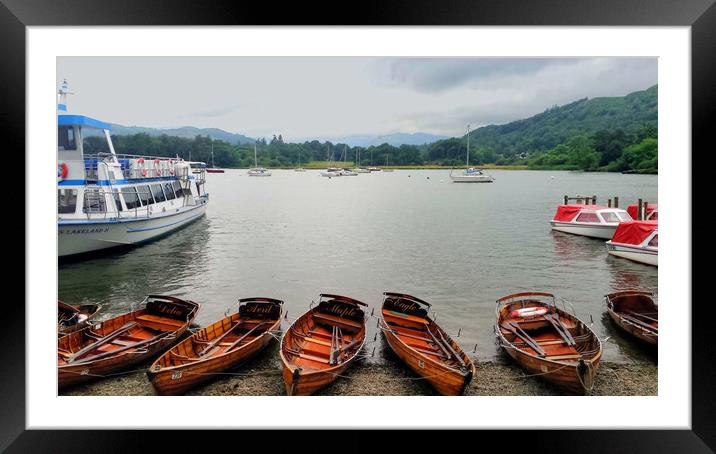 Ambleside Boats Framed Mounted Print by Dave Leason