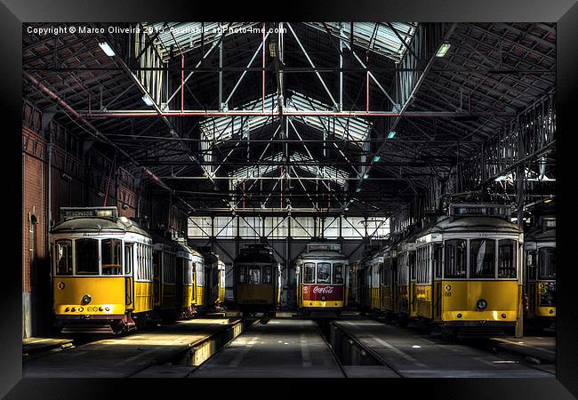 Lisbon Streetcars I Framed Print by Marco Oliveira