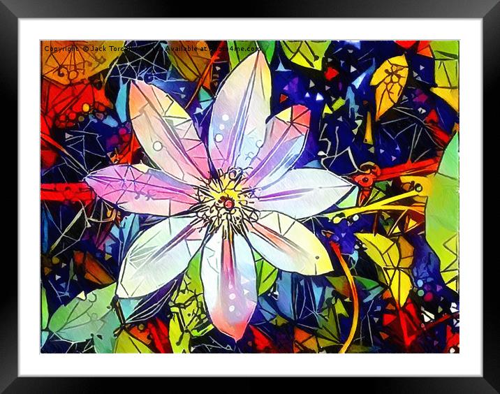 Bejewelled Clematis I Framed Mounted Print by Jack Torcello