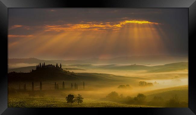  Sunrise in Val D'Orcia, Tuscany Framed Print by Giovanni Giannandrea