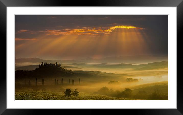  Sunrise in Val D'Orcia, Tuscany Framed Mounted Print by Giovanni Giannandrea