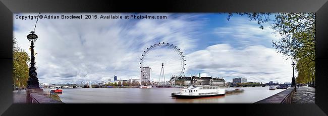 London Eye Panoramic Framed Print by Adrian Brockwell