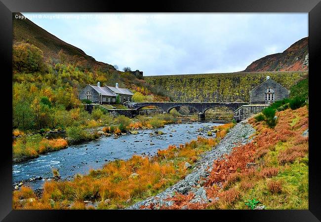  Caban Coch dam in the Elan Valley Framed Print by Angela Starling