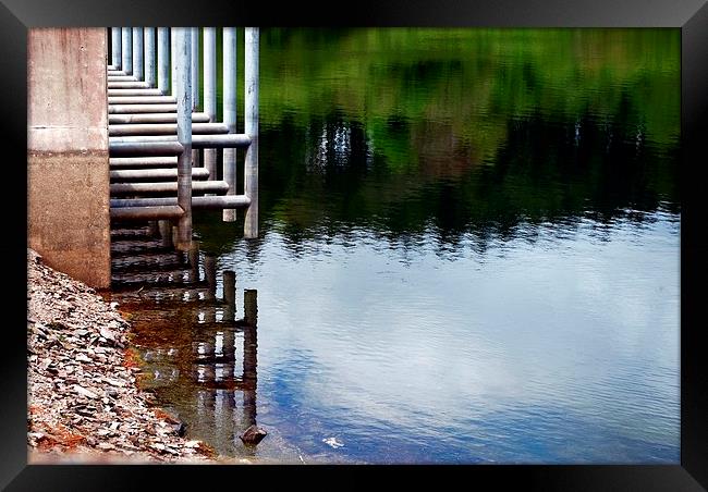  reflections on the water Framed Print by amy copp