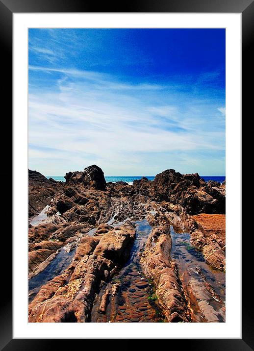  across the rocks Framed Mounted Print by amy copp