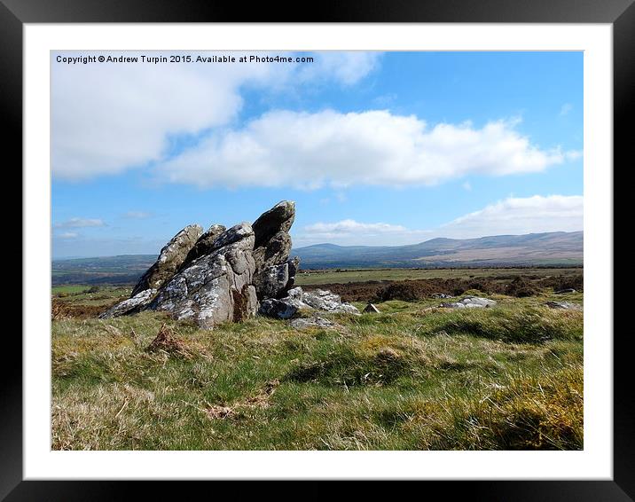  View over the Preselis Framed Mounted Print by Andrew Turpin