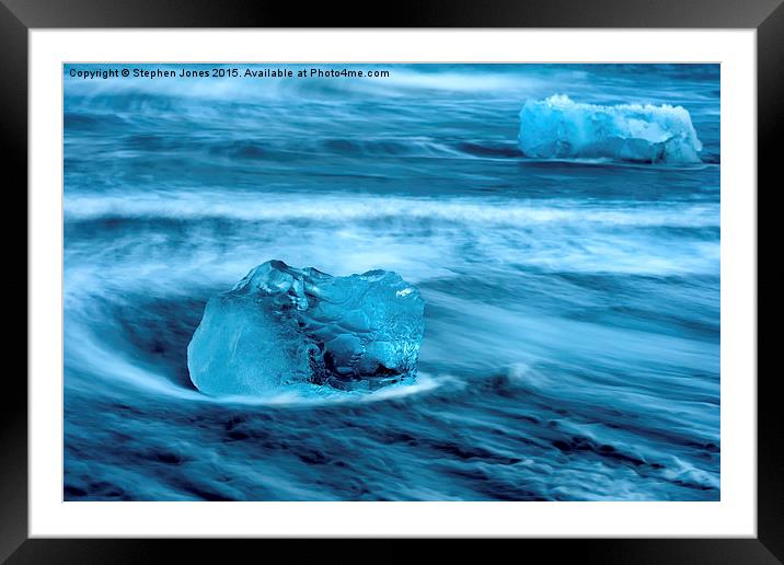 Glacier Ice  Framed Mounted Print by Stephen Jones