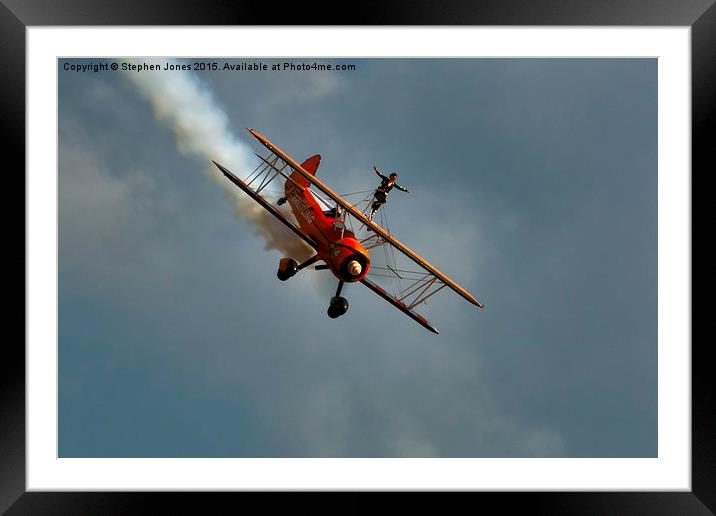 Wing Walking. Framed Mounted Print by Stephen Jones