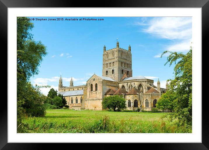 Tewkesbury Abbey, England Framed Mounted Print by Stephen Jones