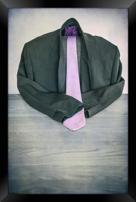  Hollow Man with Purple Tie Framed Print by Svetlana Sewell