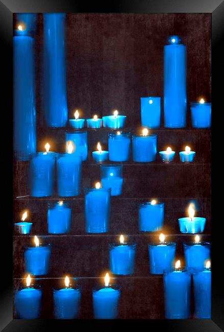  Blue Candles Framed Print by Svetlana Sewell