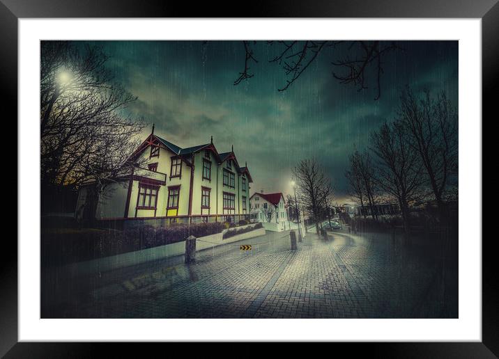 Silent Night Street Framed Mounted Print by Svetlana Sewell