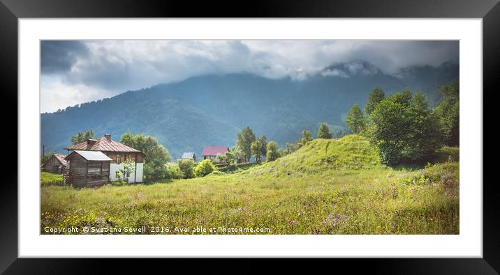 Village in a Mountains Framed Mounted Print by Svetlana Sewell