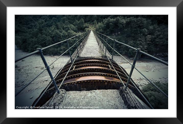 Walking on a Bridge Framed Mounted Print by Svetlana Sewell