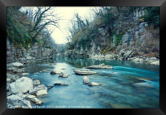 Mountain River Framed Print by Svetlana Sewell