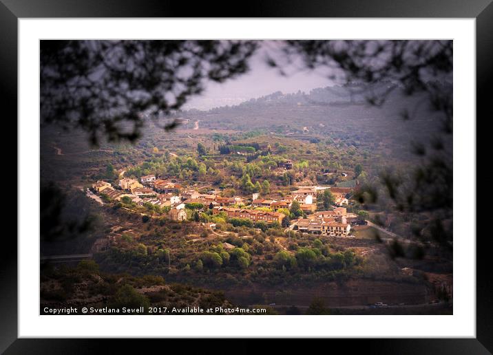 Village on a Hill Framed Mounted Print by Svetlana Sewell