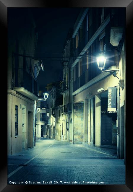 Night Street Framed Print by Svetlana Sewell