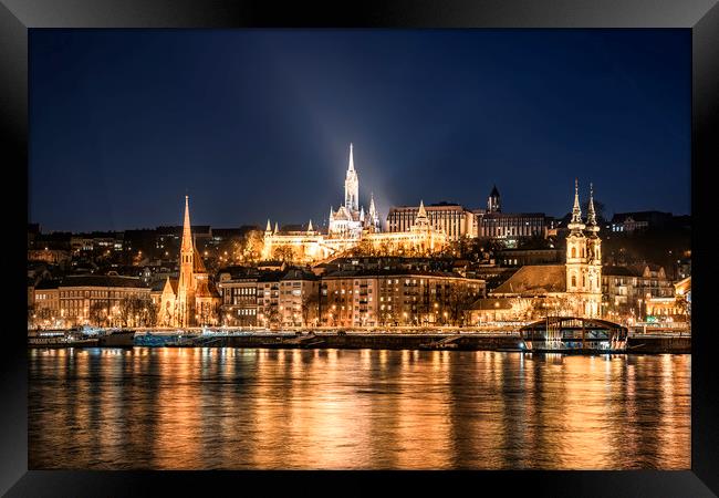 Budapest at Night Framed Print by Svetlana Sewell