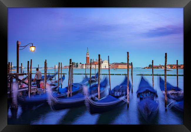 Gondolas in Venice Framed Print by Svetlana Sewell