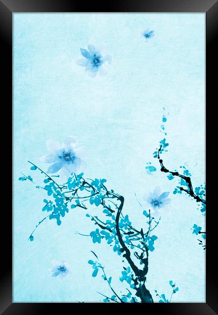 Blue Floral Abstract Framed Print by Svetlana Sewell