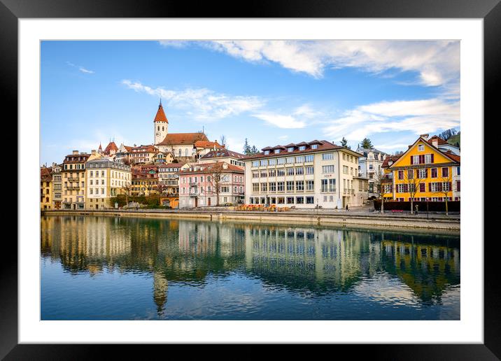 Town Thun in Switzerland Framed Mounted Print by Svetlana Sewell
