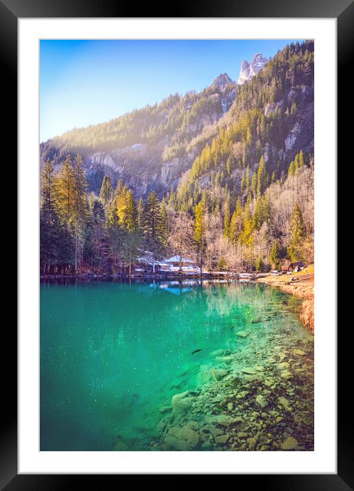 Lake Blausee Framed Mounted Print by Svetlana Sewell