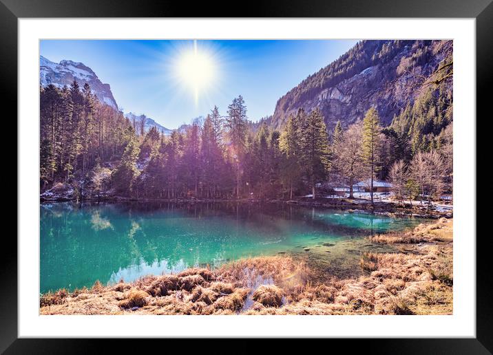 Lake Blausee Framed Mounted Print by Svetlana Sewell