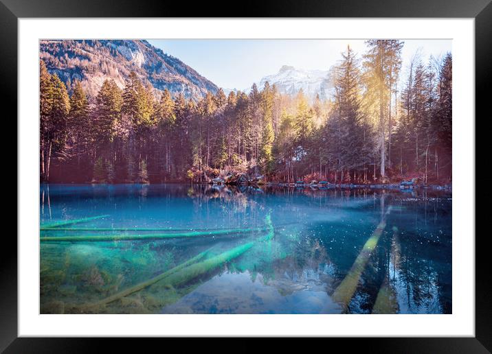 Lake Blausee Framed Mounted Print by Svetlana Sewell