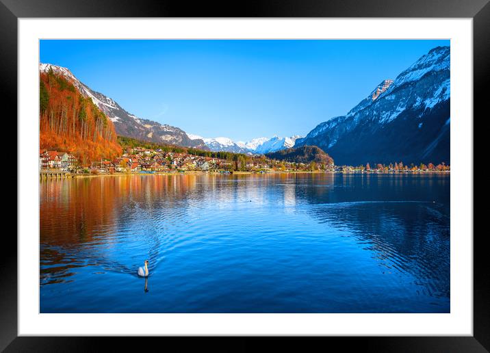 Town of Brienz Framed Mounted Print by Svetlana Sewell