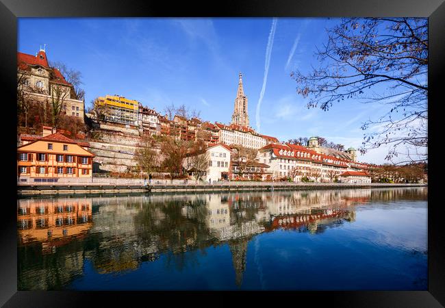 Aare river reflections of Bern Framed Print by Svetlana Sewell