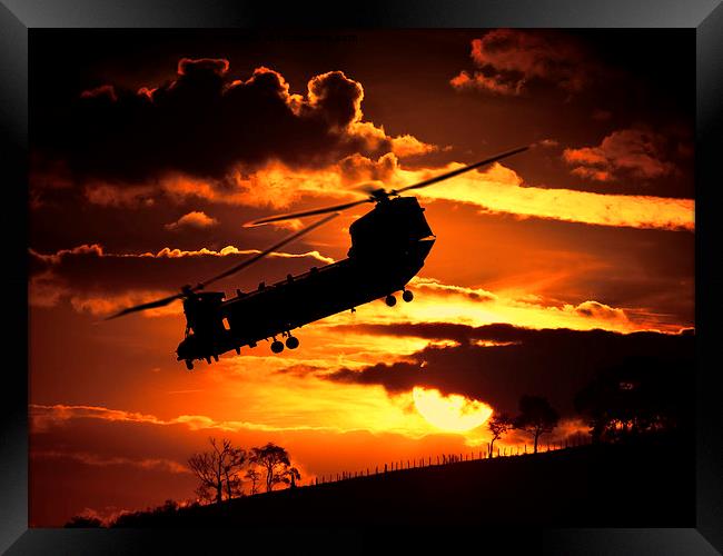  chinook at sunset Framed Print by Kelly Murdoch