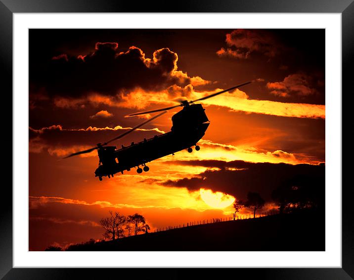  chinook at sunset Framed Mounted Print by Kelly Murdoch