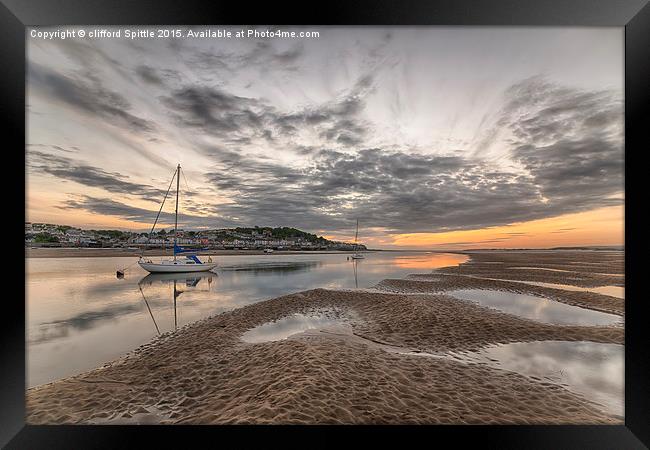  Sunset At Instow North Devon Framed Print by clifford Spittle
