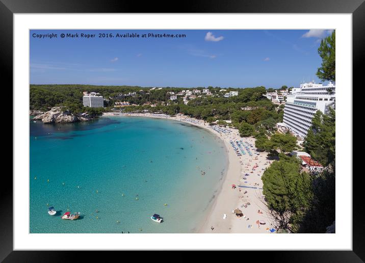 Cala Galdana bay and beach, Menorca, Spain Framed Mounted Print by Mark Roper