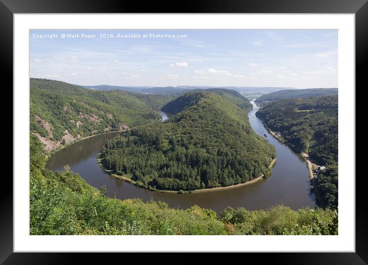 Saarschleife - The Saar river curving near Mettlac Framed Mounted Print by Mark Roper
