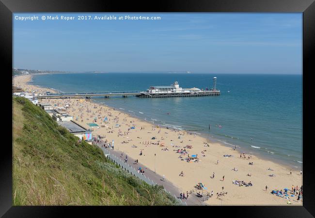 Bournemouth beach and pier looking towards Boscomb Framed Print by Mark Roper