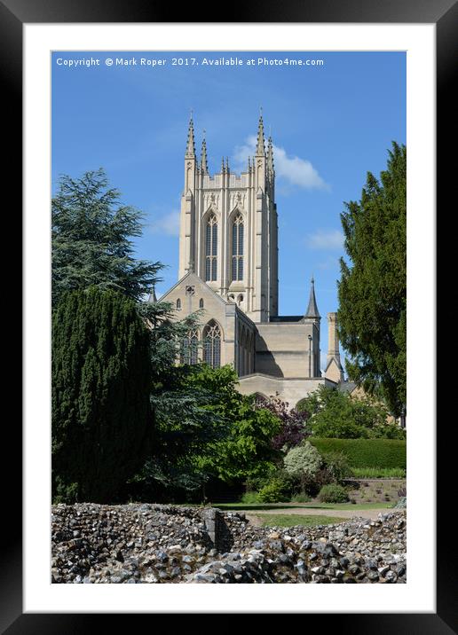 St Edmundsbury Cathedral with abbey wall ruins Framed Mounted Print by Mark Roper
