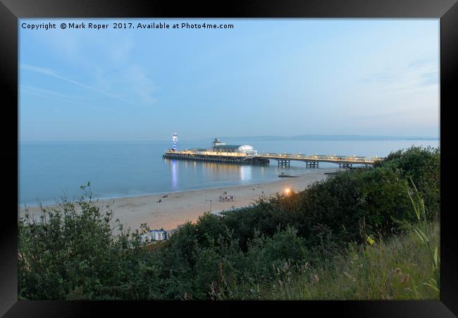 Long exposure of Bournemouth beach and pier Framed Print by Mark Roper