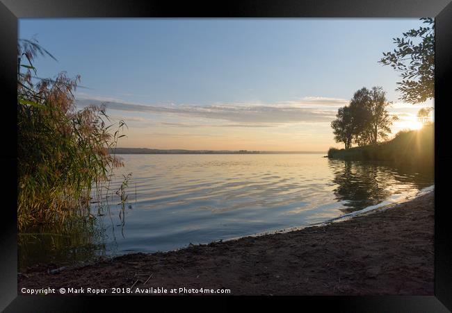 Votkinsk lake at sunset Framed Print by Mark Roper