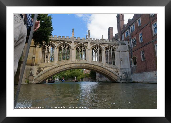 Bridge of Sighs at St John's College in Cambridge  Framed Mounted Print by Mark Roper
