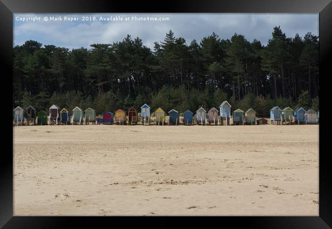 Beach huts at Wells-next-the-Sea Framed Print by Mark Roper
