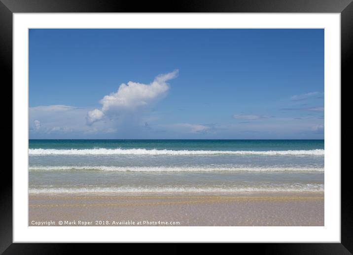 Waves on the beach at Newquay Framed Mounted Print by Mark Roper