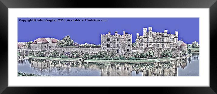  Leeds Castle Panorama Framed Mounted Print by John Vaughan