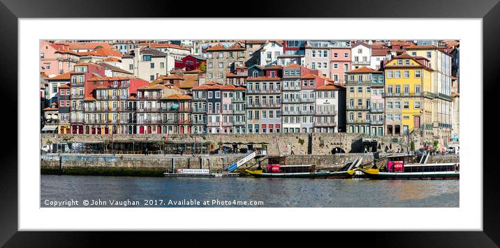 Cais de Ribeira Porto Portugal Framed Mounted Print by John Vaughan