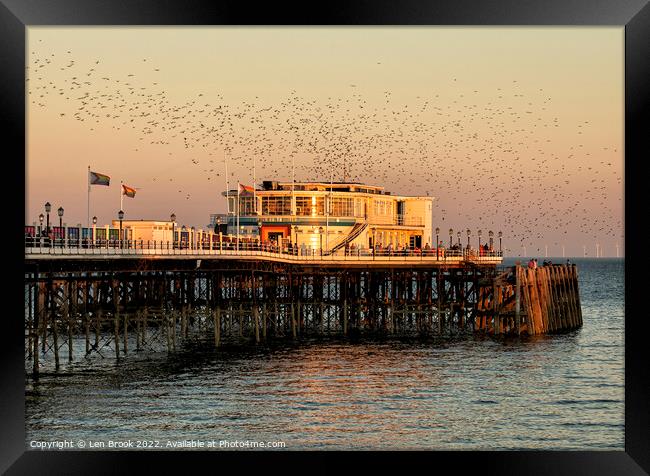 Perch Murmuration Framed Print by Len Brook