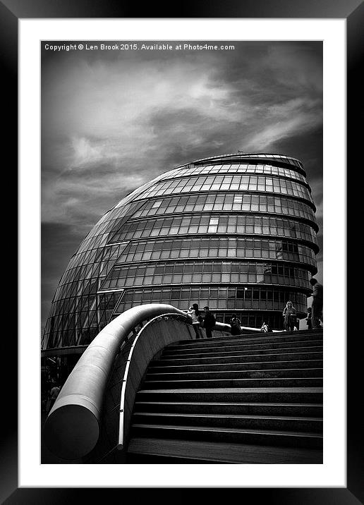  London City Hall Framed Mounted Print by Len Brook