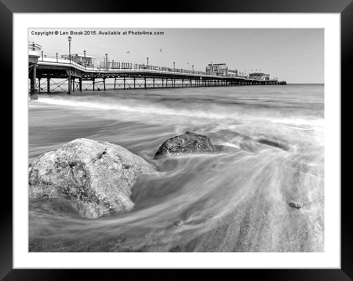 Worthing Pier Framed Mounted Print by Len Brook